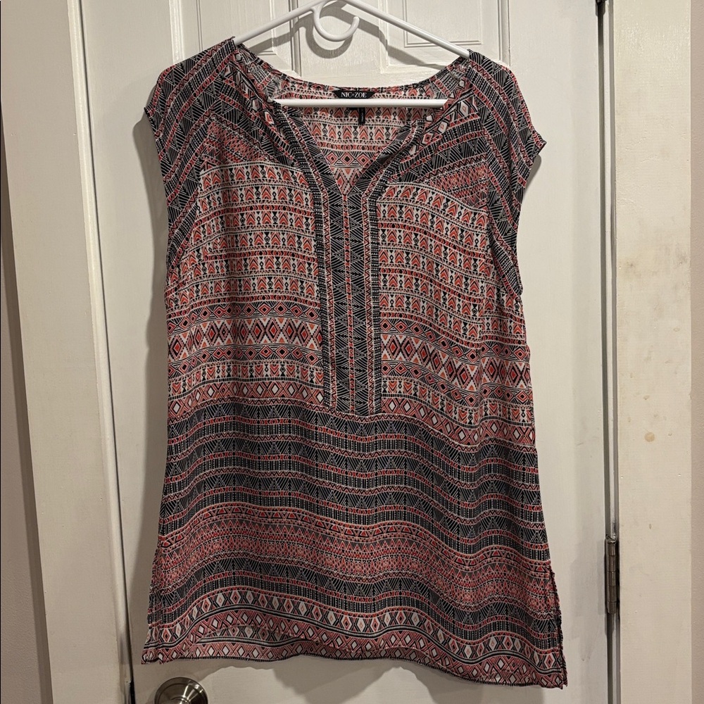 NIC+ZOE Tribal Print Sleeveless Top